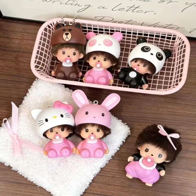 Phone Accessories Doll - Hello Kitty Keychain Monchhichi Keychain Cartoon