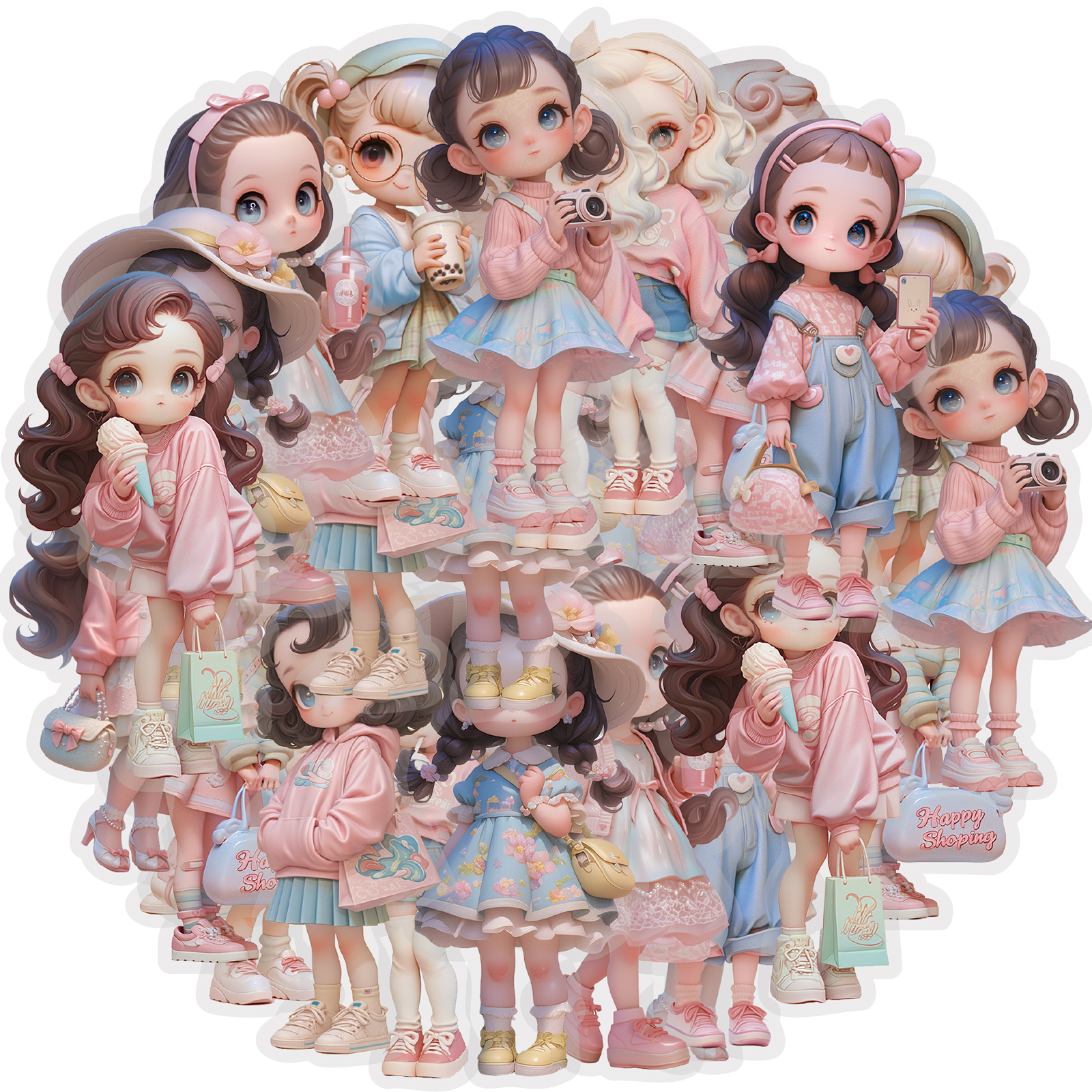 Phone Accessories Doll - Etori Life 10Pcs Sweet Macaron Street