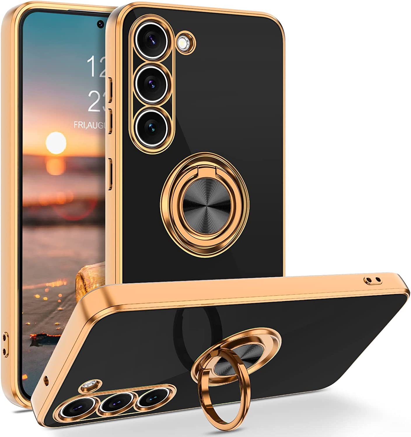 Phone Accessory - Luxury Plating Magnetic 360°Ring Holder Phone