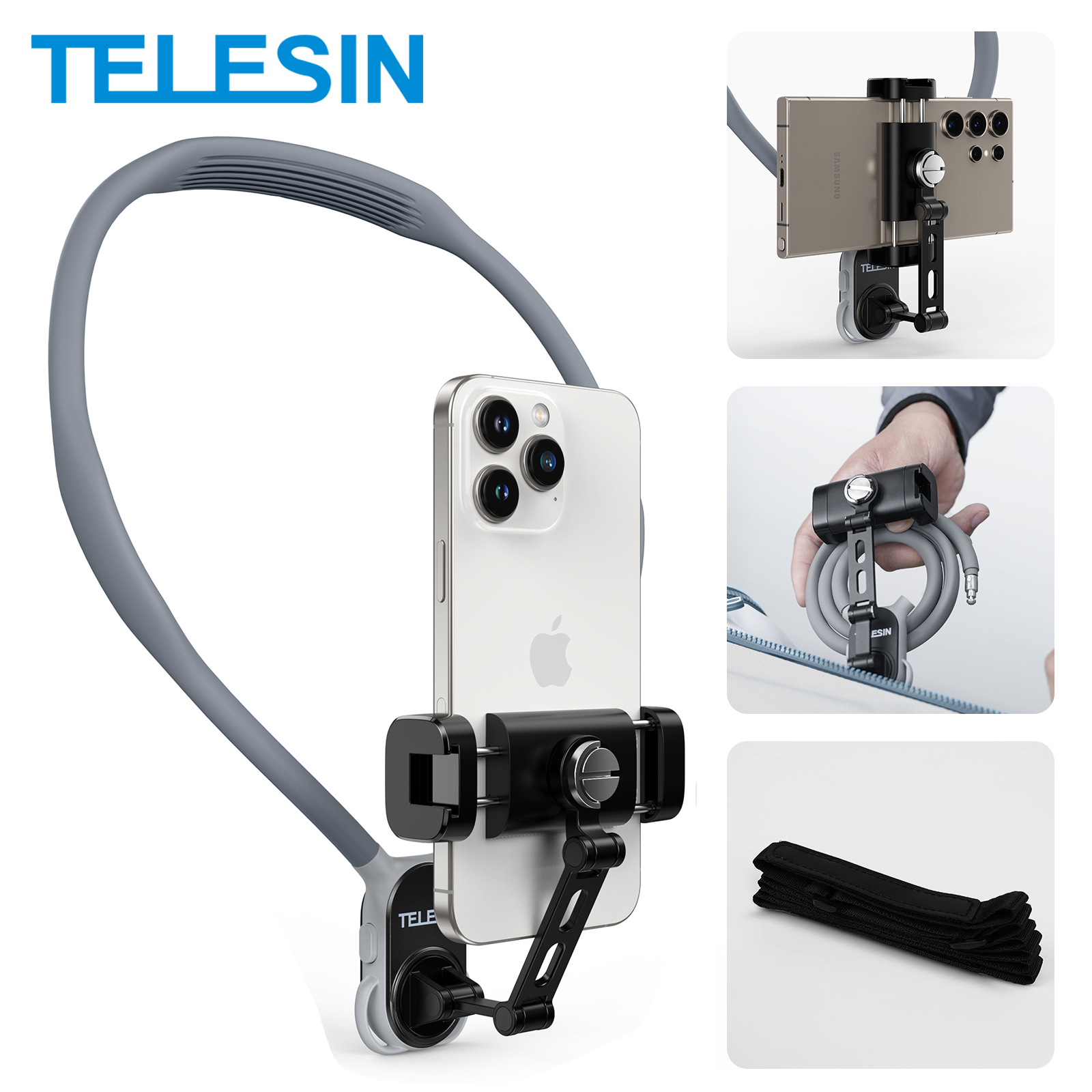Phone Accessories Unique - TELESIN Neck Mount Phone Clip 360°