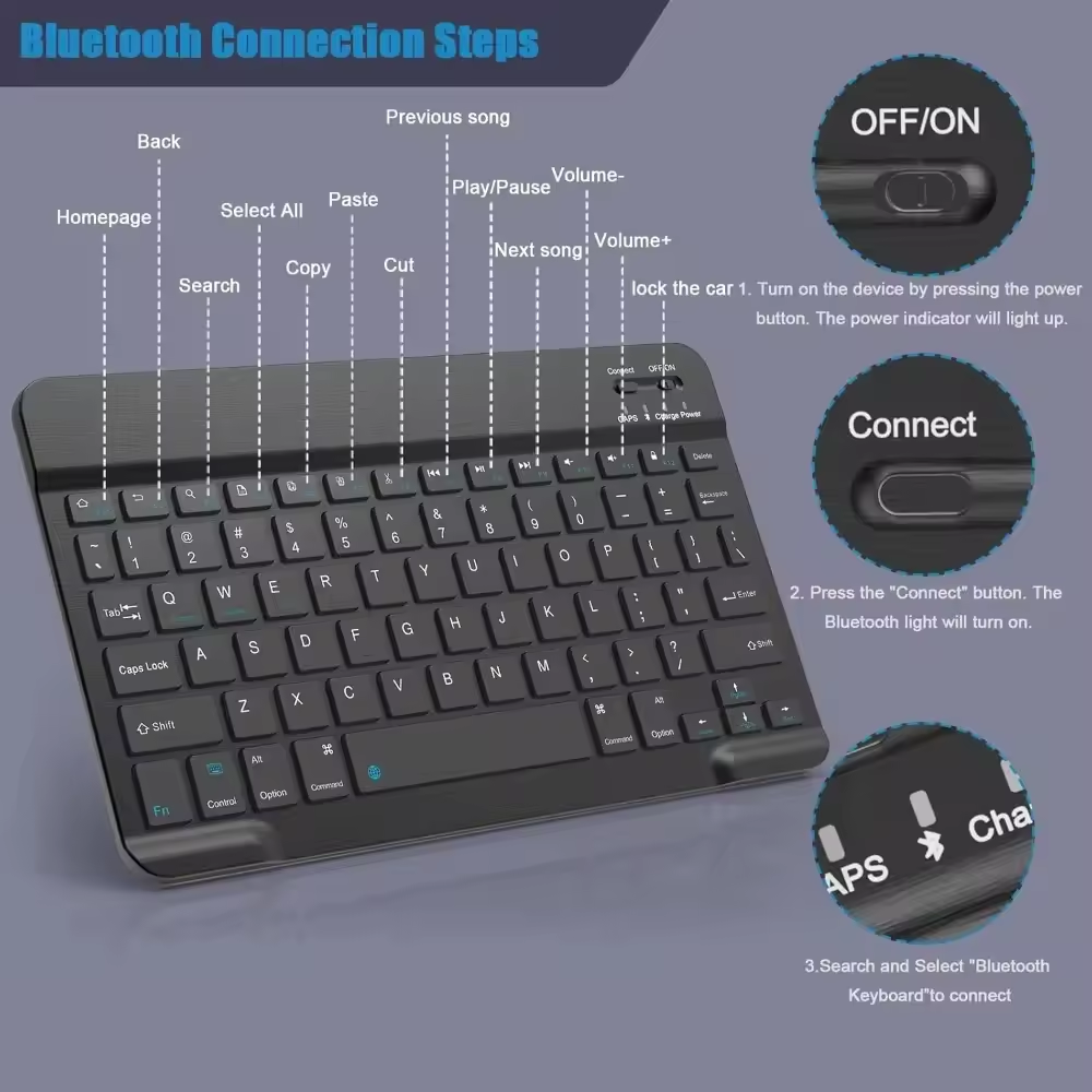 Bluetooth Wireless Keyboard Un - Phone Accessories For Android recensione e prezzo