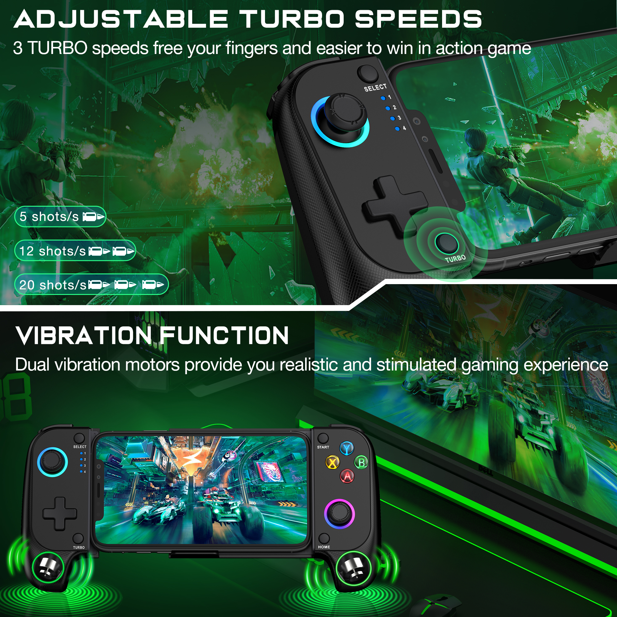 DinoFire Cell Phone Gamepad Jo - Gaming Trigger Phone recensione e prezzo