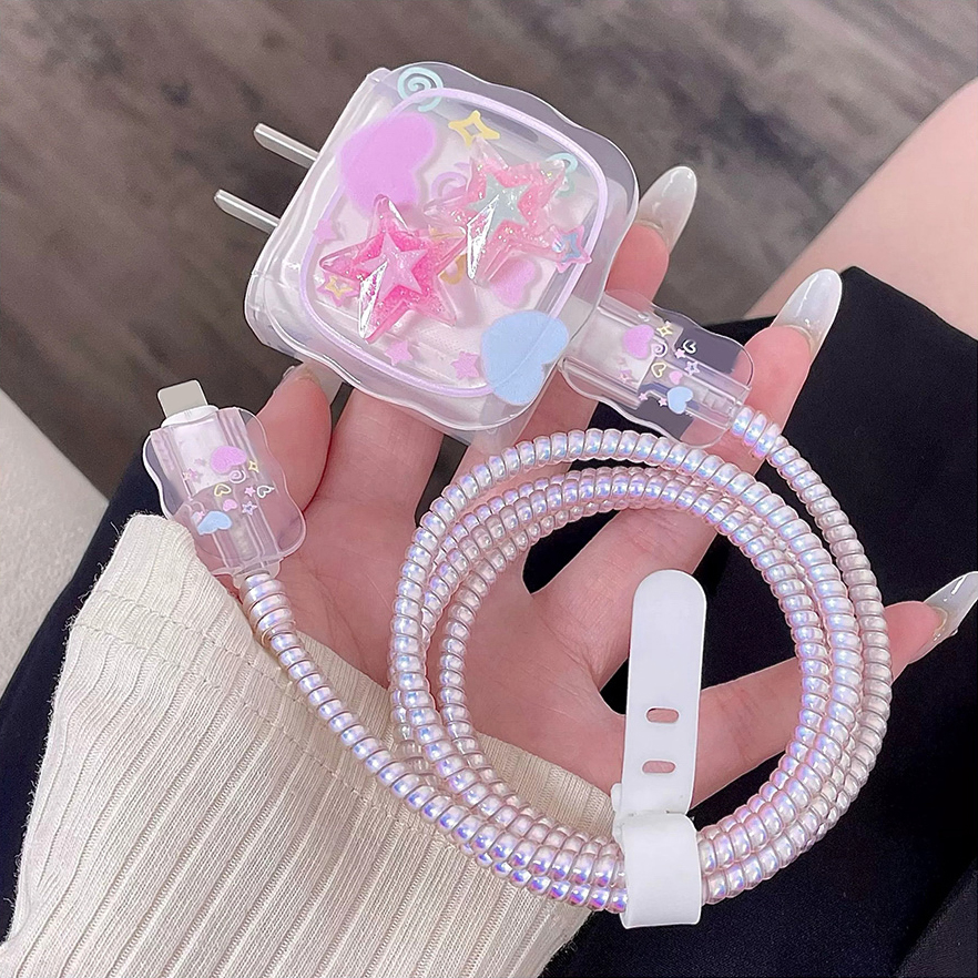 Pink Star Cable Charger Protec - Phone Accessories Unique recensione e prezzo