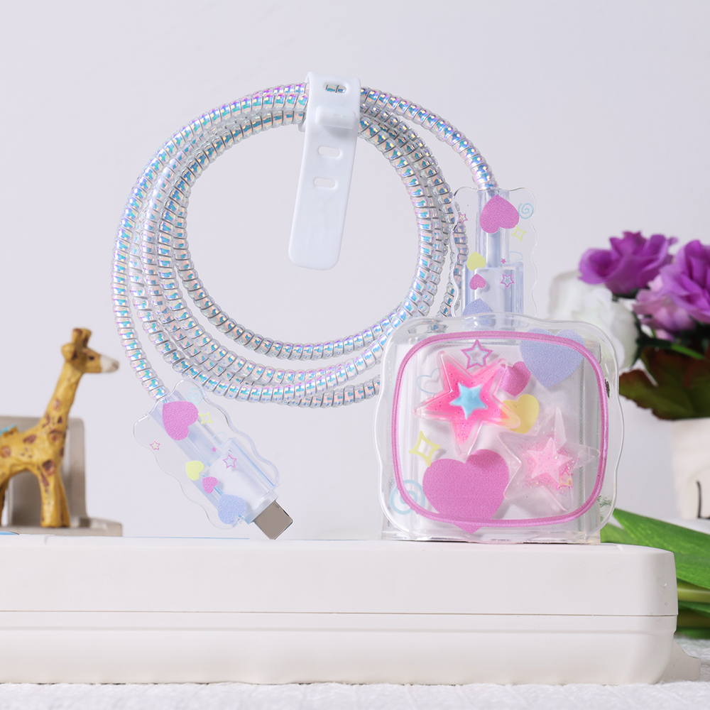 Pink Star Cable Charger Protec - Phone Accessories Unique recensione e prezzo