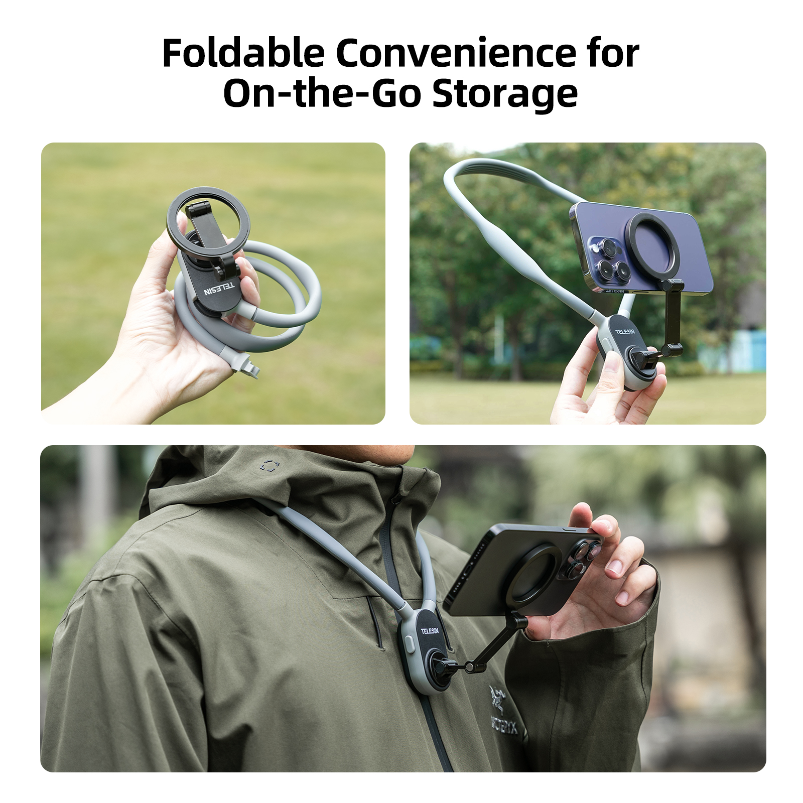 TELESIN Silicone Magnetic Neck - Phone Accessories Unique recensione e prezzo