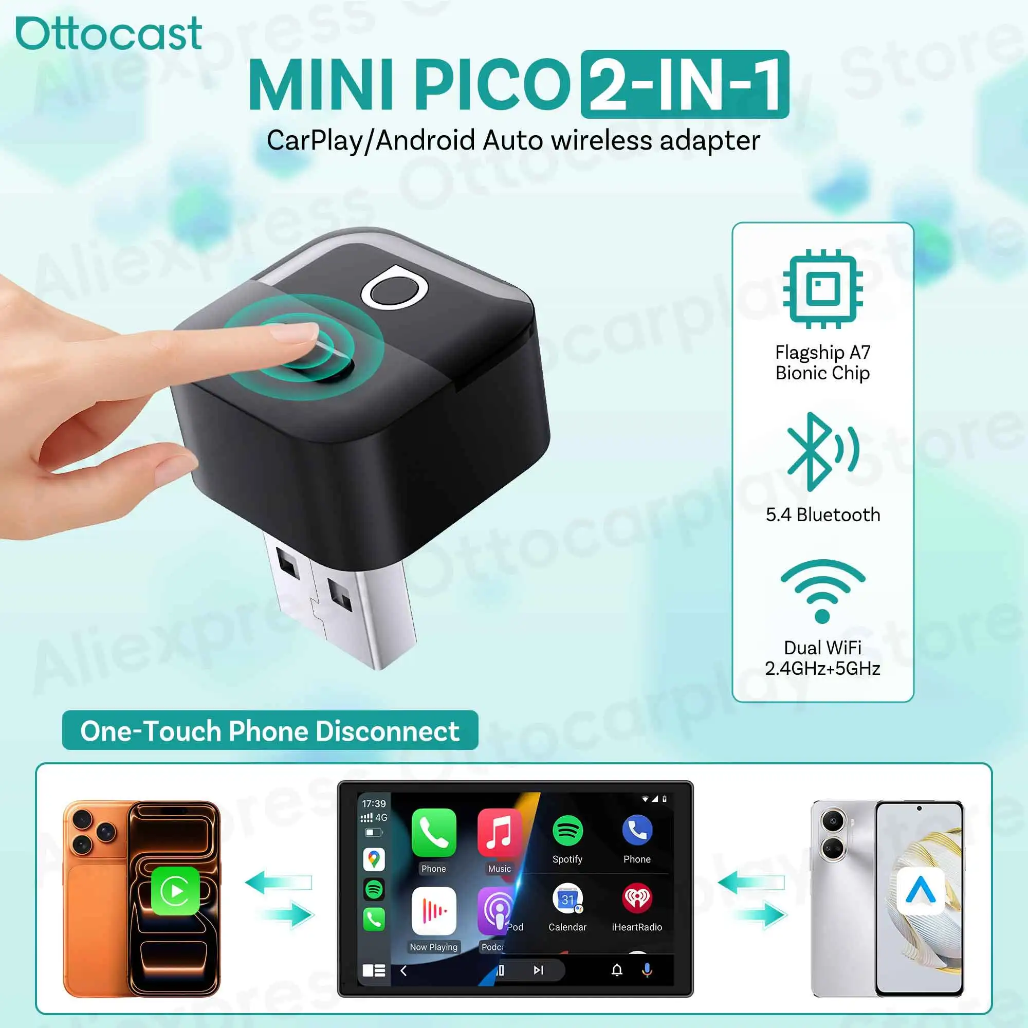 OTTOCAST Mini Pico 2026 Wirele - Phone Accessories For Android recensione e prezzo